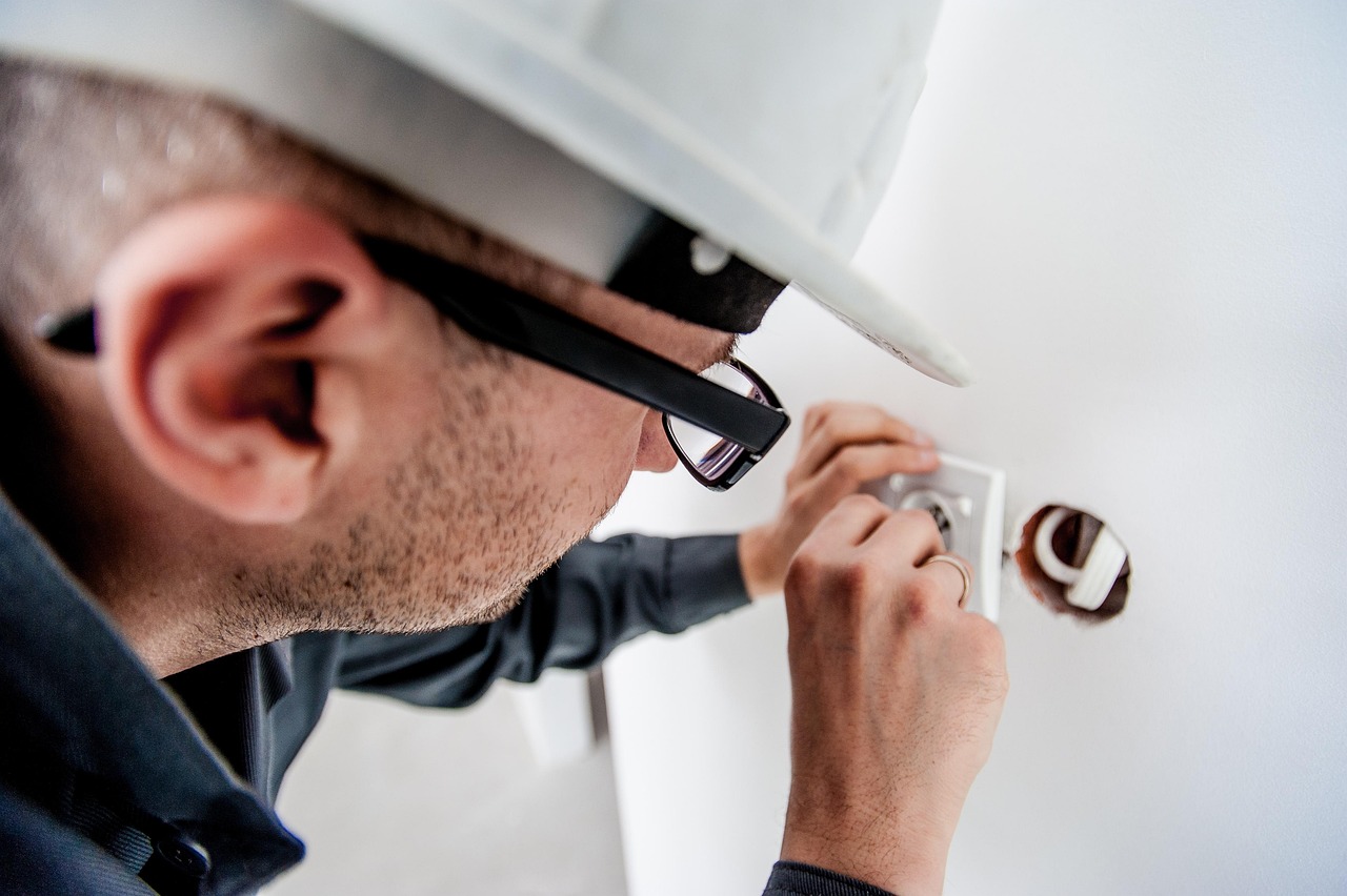 Field service technician at a job site